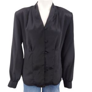 Vintage 90s Black Fritz & Llyod Goth Blouse